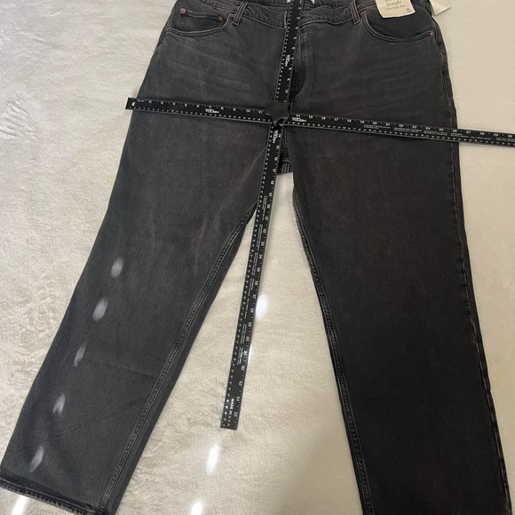 Abercrombie & Fitch Black‎ Straight Leg Jeans with Unique Tape Detail - Picture 1 of 8